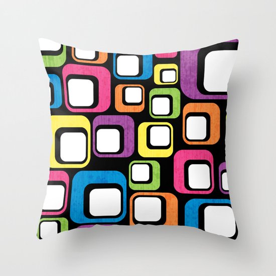 Retro All Sorts. Throw Pillow