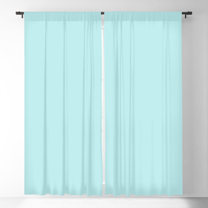Pastel Turquoise Blue Solid Color Block Spring Summer Blackout Curtain