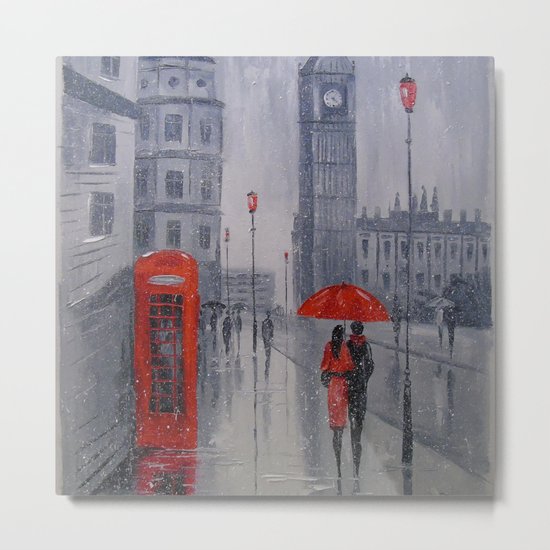 In London it was snowing Metal Print