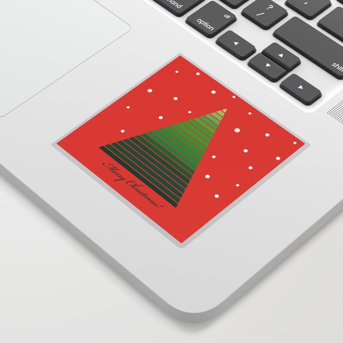 Christmas greeting card with stylized Christmas tree Sticker