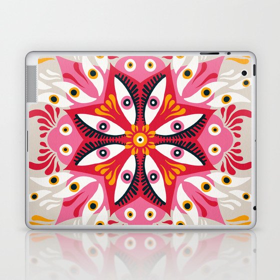 Trippy Mandala – Magenta & Peach Laptop & iPad Skin