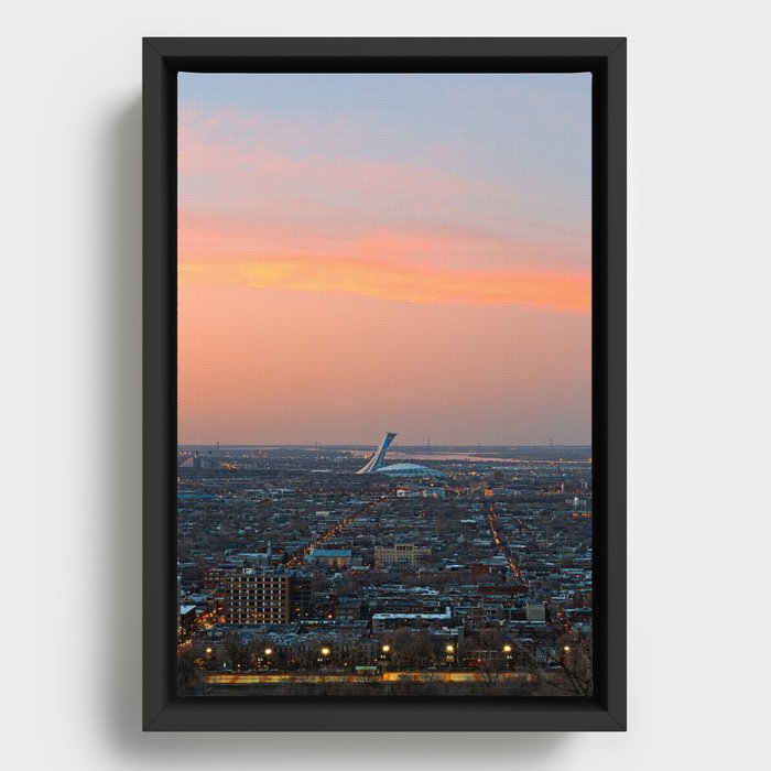 Montreal Twilight Framed Canvas