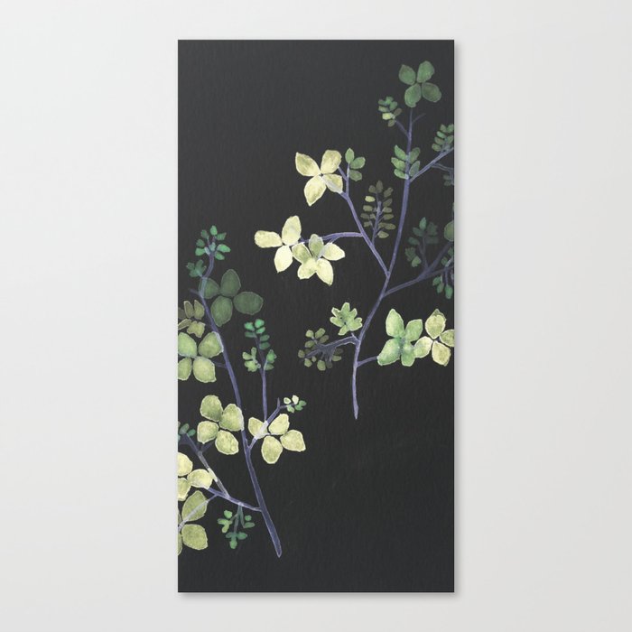 Olive Flowers Canvas Print
