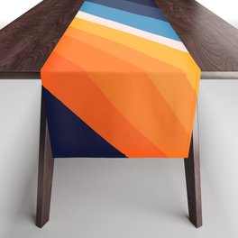 Streak - Dark Blue Colourful Retro Abstract Minimalistic Art Design Pattern Table Runner