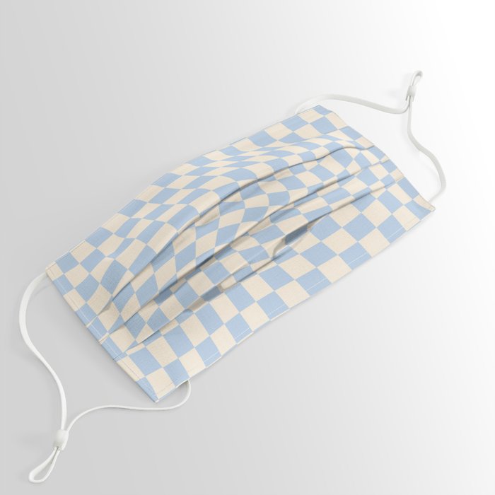 Check II - Baby Blue Twist — Checkerboard Print Face Mask