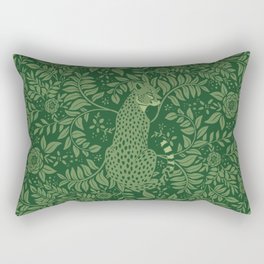 Spring Cheetah Pattern - Forest Green Rectangular Pillow