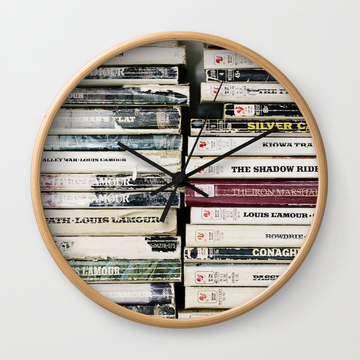 louis l'amour paperbacks Wall Clock