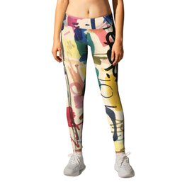 Urban Graffiti Paper Street Art Leggings | Acrylic, Writing, Homedecor, People, Red, Popculture, Fashion, Marker, Typography, Abstract 
