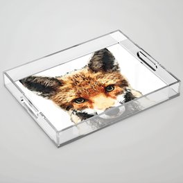 Sly Red Fox Full Face Wild Animal By Sharon Cummings Acrylic Tray