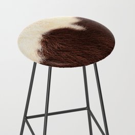 Brown and White Cow Skin Print Pattern Modern, Cowhide Faux Leather Bar Stool
