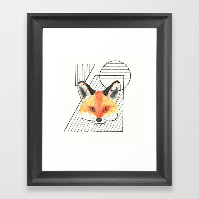 Fox Geo Framed Art Print