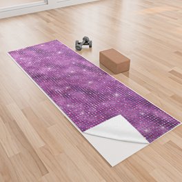Violet Diamond Studded Glam Pattern Yoga Towel