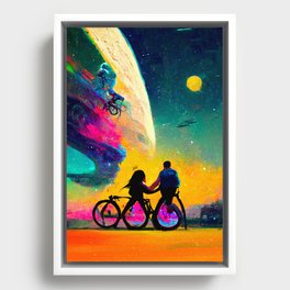 a bicycle in nowhere. Framed Canvas