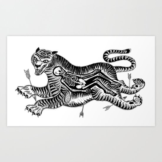 Tiger Skull Art Print
