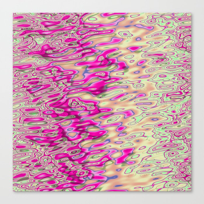 Funky pink liquid shapes Canvas Print