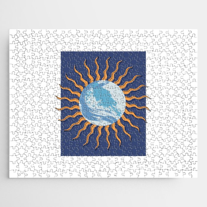 BLUE Earth Sun Jigsaw Puzzle