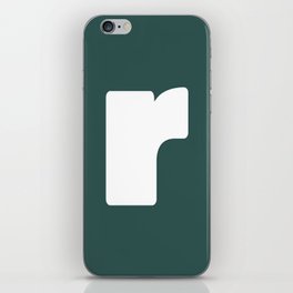 r (White & Dark Green Letter) iPhone Skin