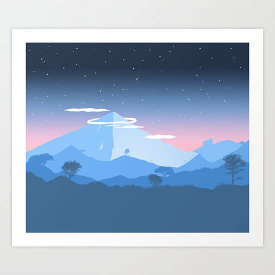 Mountain View Painting Art Print By Evansmith Society6