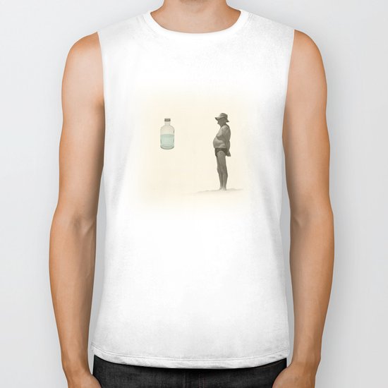 beach and a bottle Biker Tank