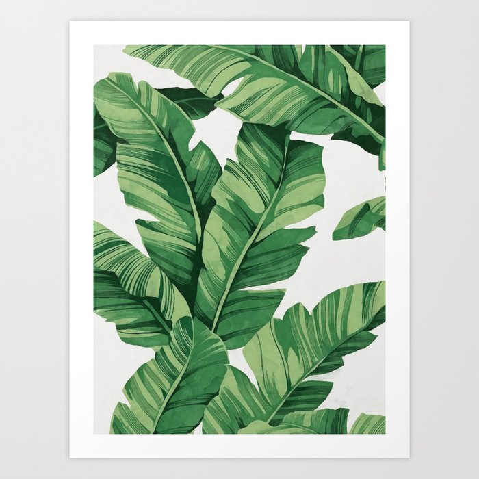 Tropical Banana Leaves Art Print By Catyarte Society6