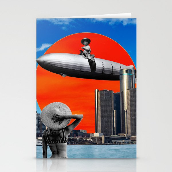 Get Down From There Young Man - Art Print - Surreal Digital Collage Stationery Cards