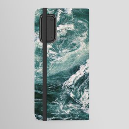 Blue Abstract Ocean Waves Splashing Android Wallet Case