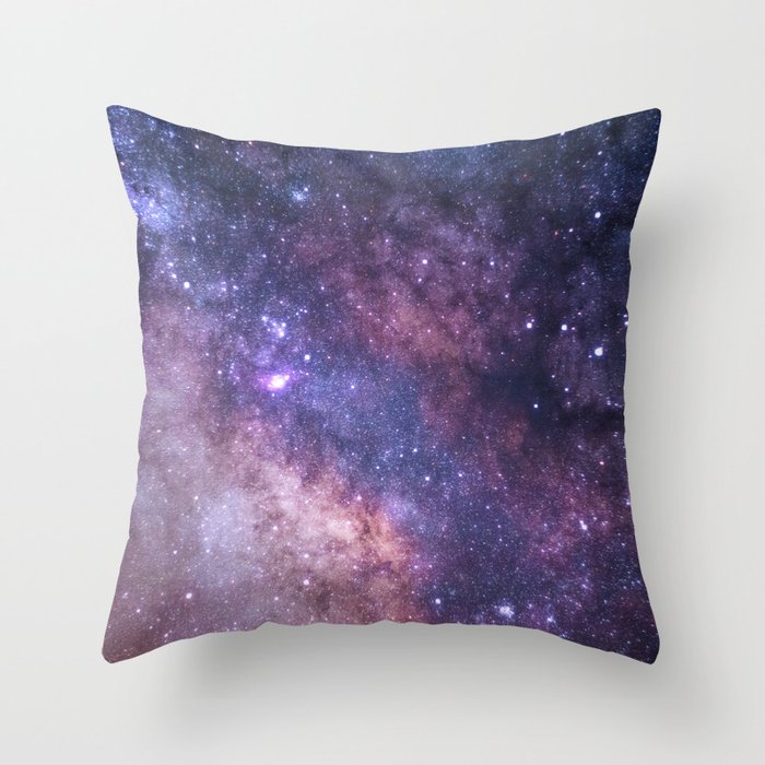 Purple Galaxy Star Travel Throw Pillow