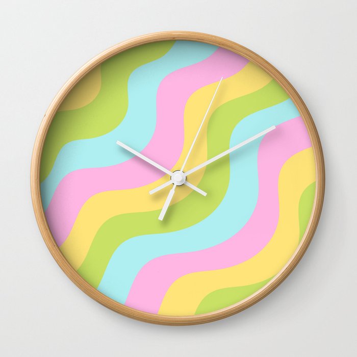 70's Pastel Waves Wall Clock