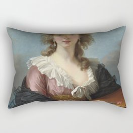 Elisabeth Louise Vigee Le Brun - Self Portrait in a Straw Hat Rectangular Pillow