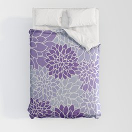 Ultra Violet Lavender Dahlias Comforter