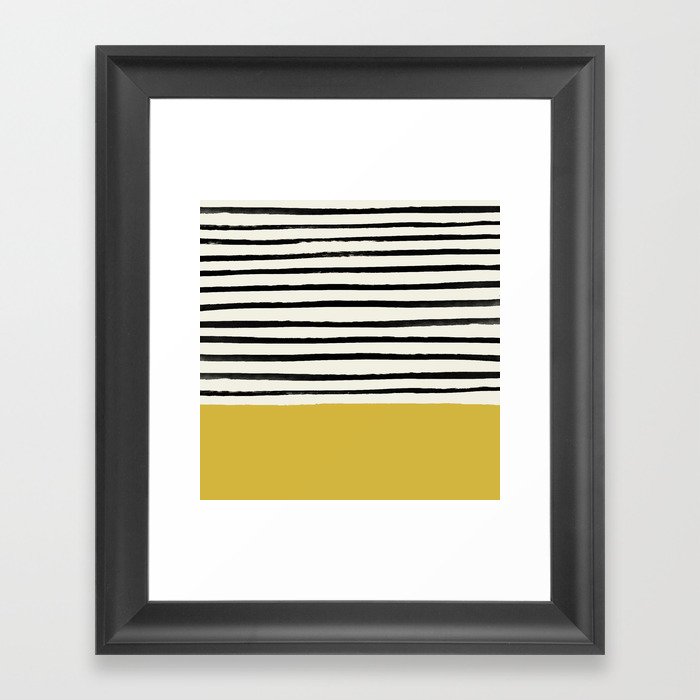 Mustard Yellow & Stripes Framed Art Print
