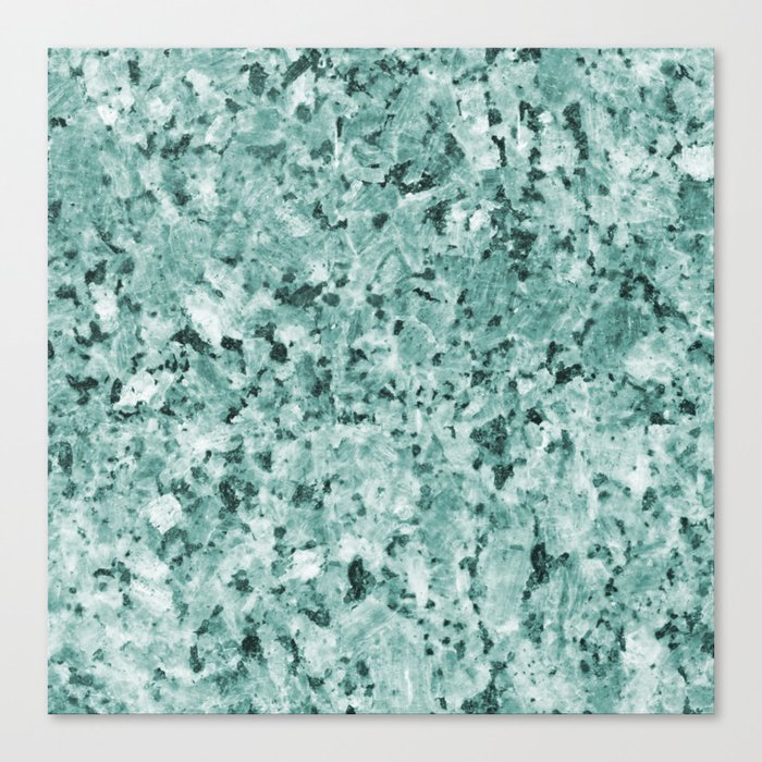 Polished granite verde - turquoise stone Canvas Print