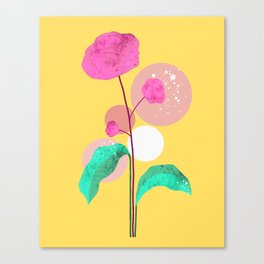 The Rare Bloom, Abstract Nature Floral Graphic, Eclectic Bohemian Modern, Pop of Color Illustration Canvas Print