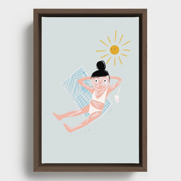 Chilling at the Beach Framed Canvas