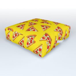 Pizza Pattern Yellow Outdoor Floor Cushion