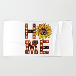 Wooden Marquee Letters Home Sign Sunflower Beach Towel