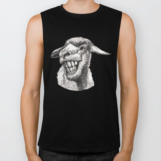 The funny sheep Biker Tank