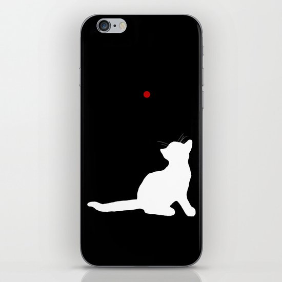 Cat and Laser Cute Minimalistic Animal Portrait iPhone & iPod Skin