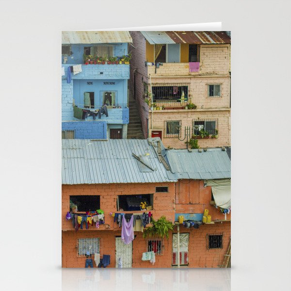 Colorful Houses on a Hill Stationery Cards