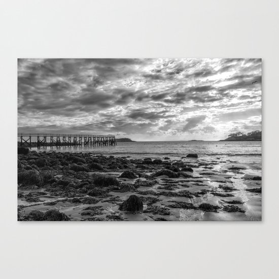 Magnolia Pier #2 B&W Canvas Print