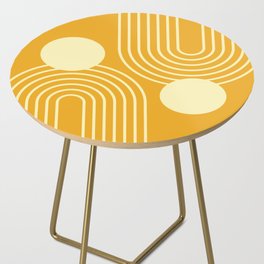 Mid Century Modern Geometric 197 in Mustard Yellow Shades Side Table