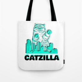 CATZILLA | BLACK AND BLUE Tote Bag