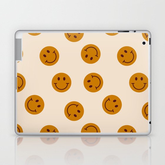 70s Retro Smiley Face Pattern Laptop & iPad Skin