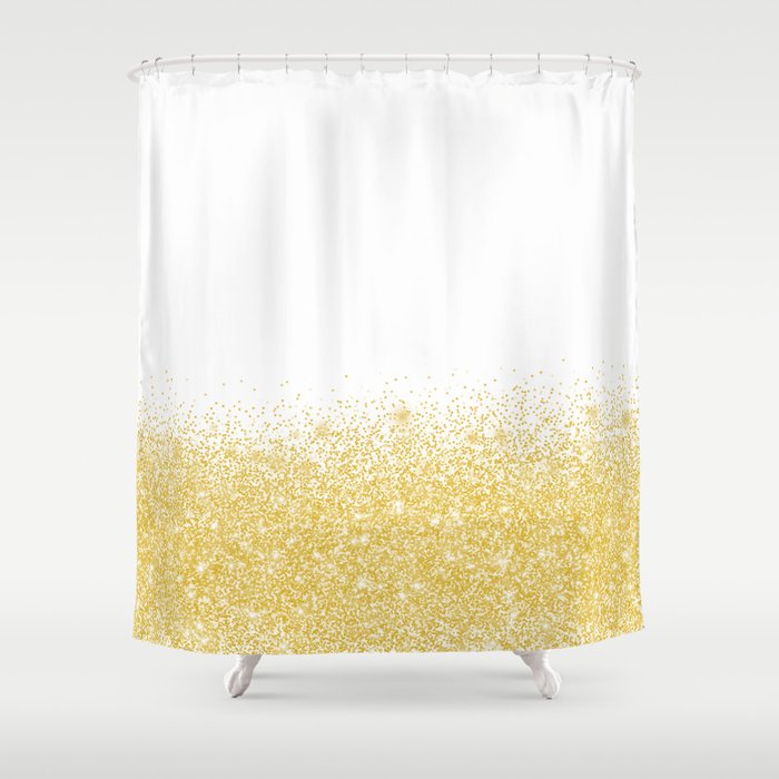 Glittery Gold Sparkles Shower Curtain, Sparkle Shower Curtain