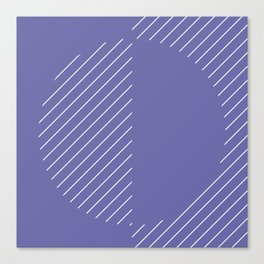 Stripes Circles Squares Mid-Century Checkerboard Purple Violet White Canvas Print