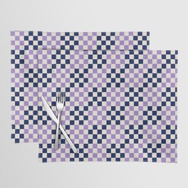 Retro Blue + Periwinkle Checker Pattern Placemat