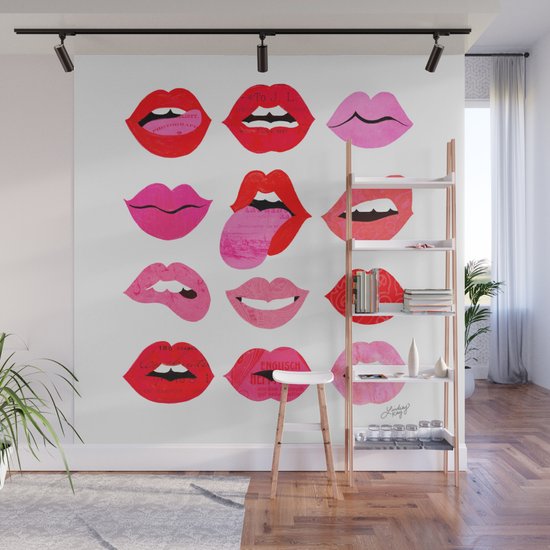 Lips of Love Wall Mural by Lindsey Kay Co Society6