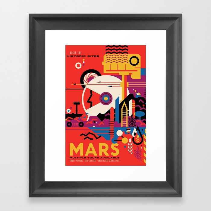 NASA Retro Space Travel Poster #9 Mars Framed Art Print