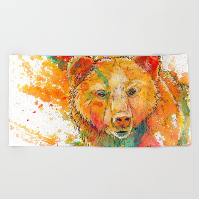 Ursa Major - bear painting Beach Towel