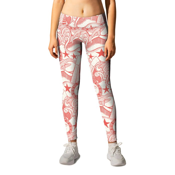 into the wild coral Leggings